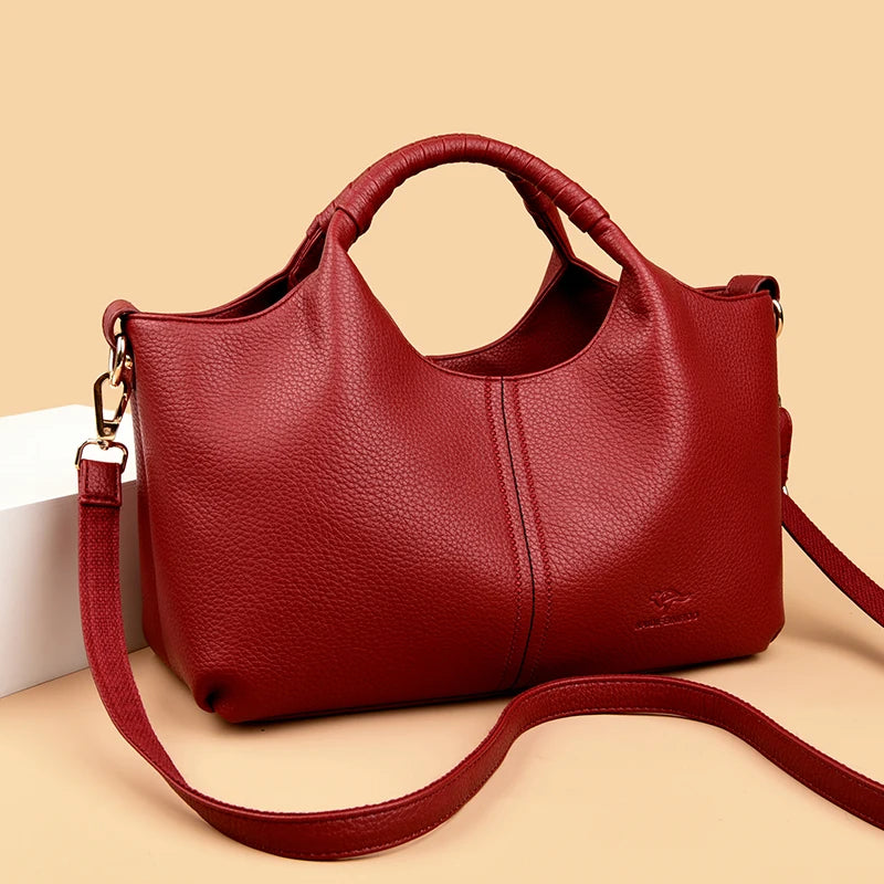Authentic Leather Tote Bag Luxury Large Capacity Women's Single Shoulder Diagonal Crossbody Bags Fashion Simple Female Handbag