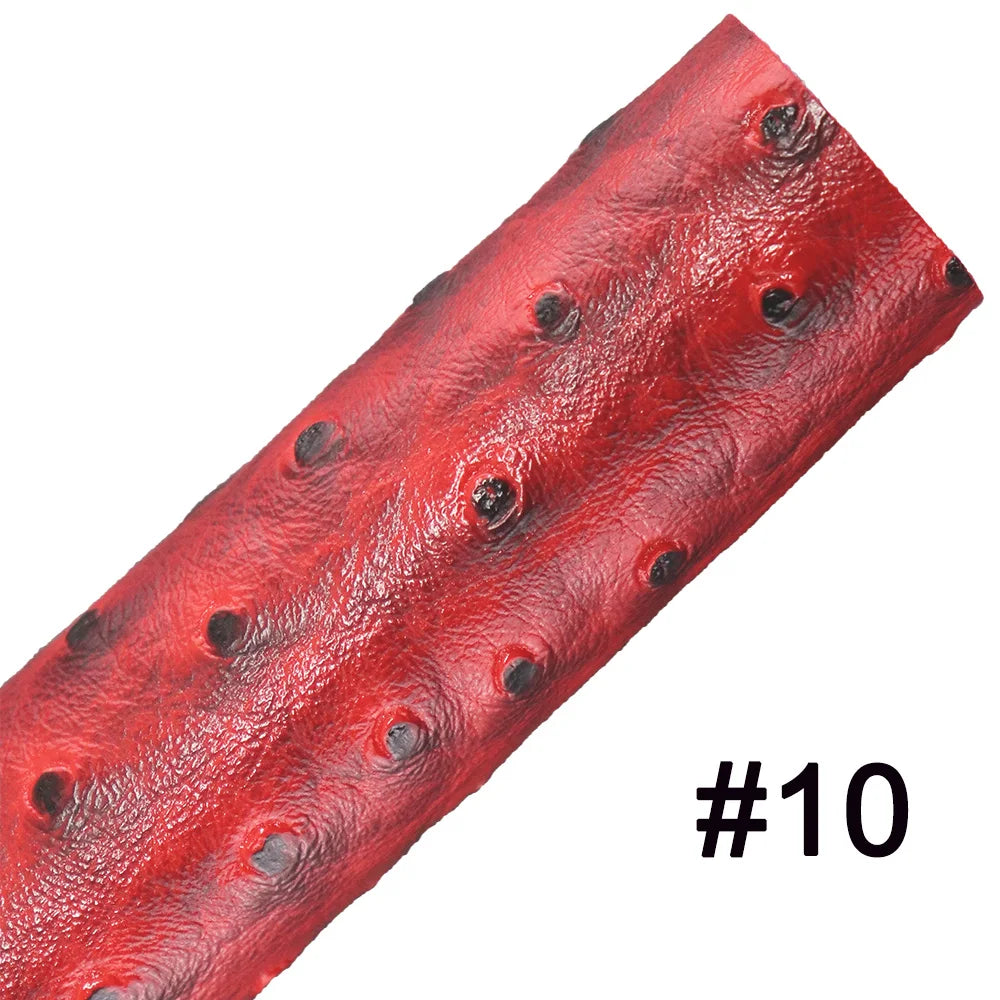 Plain Solid Ostrich Textured Embossed Faux Leather Fabric For Handbag Bag Decoration Textile Craft DIY CN461