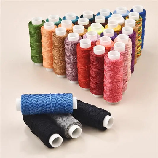 0.65mm Leather Waxed Thread Cord Polyester Coated Sewing Thread DIY Handmade Leather Stitching Rope Bracelets Jewelry 25M