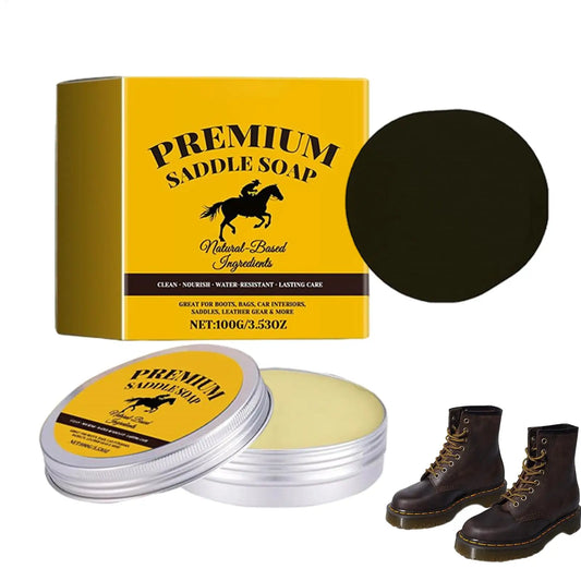 Leather Shoe Cleaner Saddle Soap Premium Shoe Care Soap To Deep Clean Condition Restore and Protect Leather Shoes and Boots