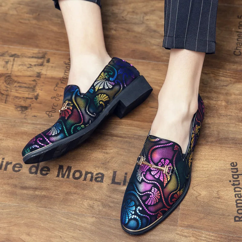 Italian Leather Shoes Men Dress Loafers Brand Business Formal Shoe Slip on Mocassins Barber Wedding Party Shoe Sapato Social