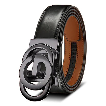 Men's Leather Belts Fashion Automatic Buckle PU Male Belts Luxury Business Designer Black Brown 115 125 135cm