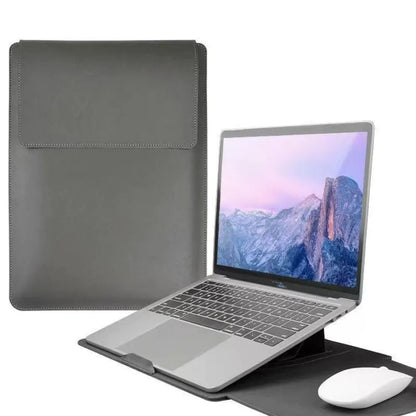 PU Leather 14 Inch Laptop Sleeve Bag Waterproof Adjustable Laptop Sleeve Case Ultra-thin Stain-resistant Laptop Stand Office