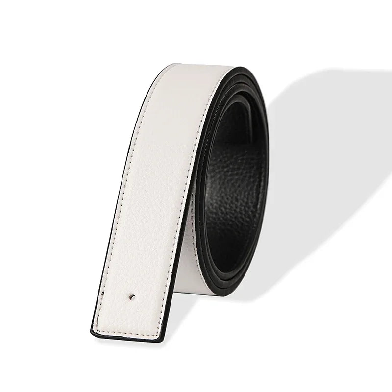 Belts No Buckle Men Women Unisex High Quality Pin Smooth Buckle Male Straps Without Buckle  PU Leather Waistband No Buckle 3.8cm