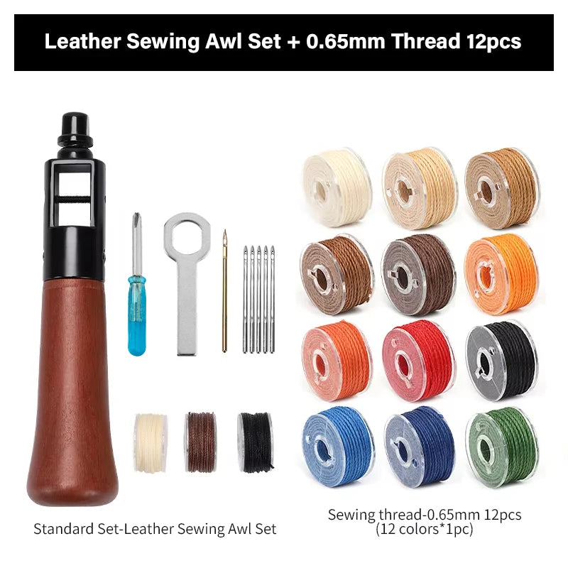 WUTA Leather Sewing Machine Awl Thread Kit Speedy Stitching DIY Leather Craft Tools Hand Stitcher Shoemaker Canvas Repair Tool