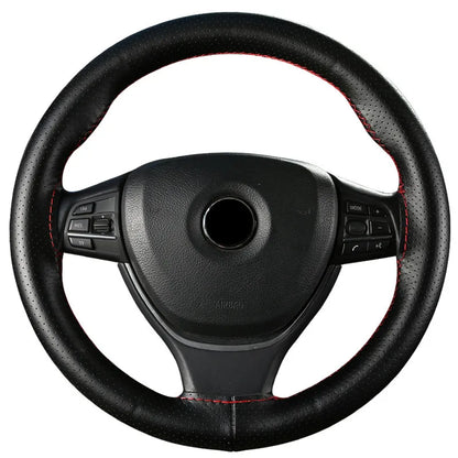 Car Steering Wheel Cover Needles And Braid Thread Artificial Leather Car Covers Suite 3 Color DIY Texture Soft Auto Accessories