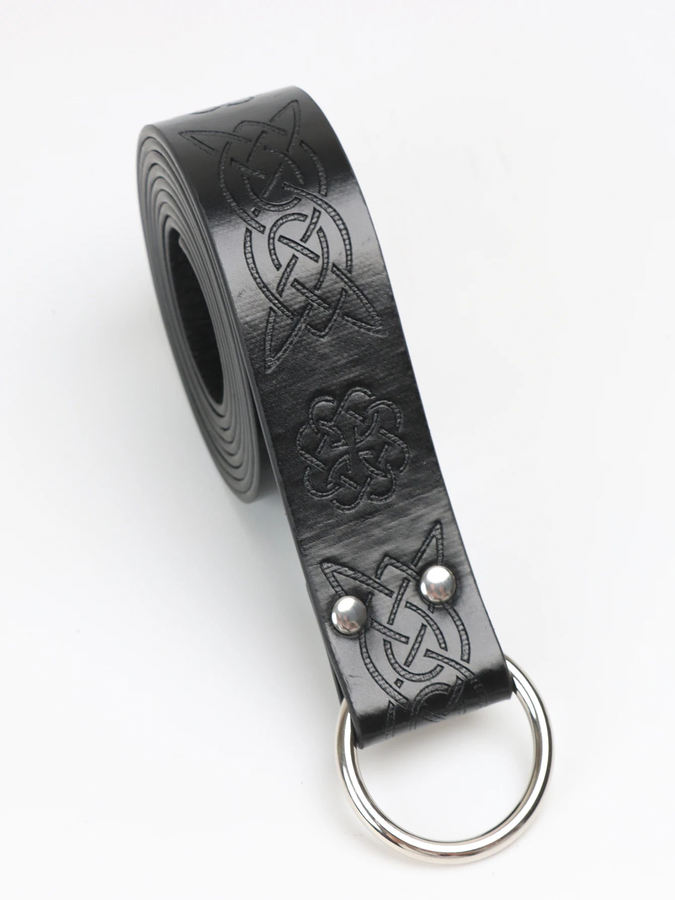 Viking Adventure Warrior Renaissance Belt Celtic Belt Men's Leather Medieval Belt Embossed Cosplay Costume Accessory