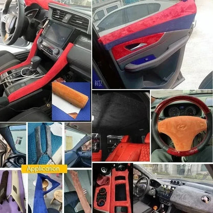Suede Self-adhesive Fabric Adhesive Synthetic Leather Car Interior Dooration Velvet Fabrics Sticker Faux Suede Repair Patches