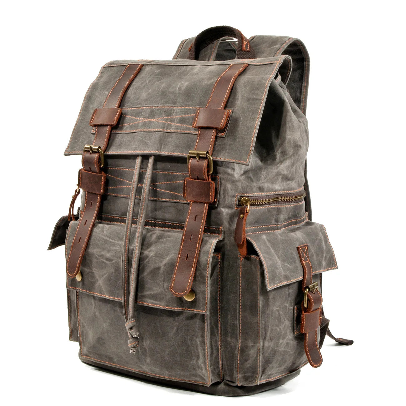 Vintage canvas backpack Leather canvas Backpack Backpack 15-inch laptop tote satchel Academy Shoulder Hiking bag