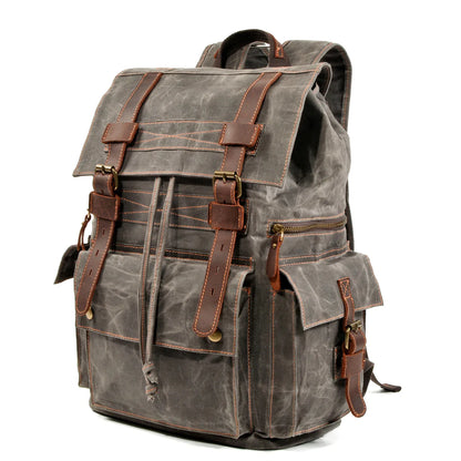Vintage canvas backpack Leather canvas Backpack Backpack 15-inch laptop tote satchel Academy Shoulder Hiking bag