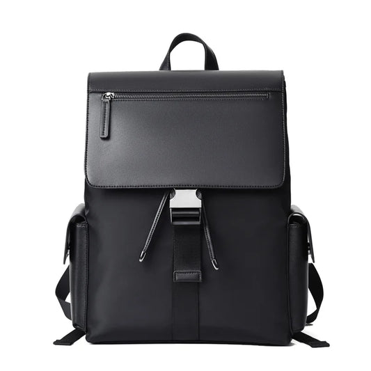 Fashion Business Laptop Backpack Men's Leather Large Capacity College Student Schoolbag Waterproof Travel Boarding Backpack