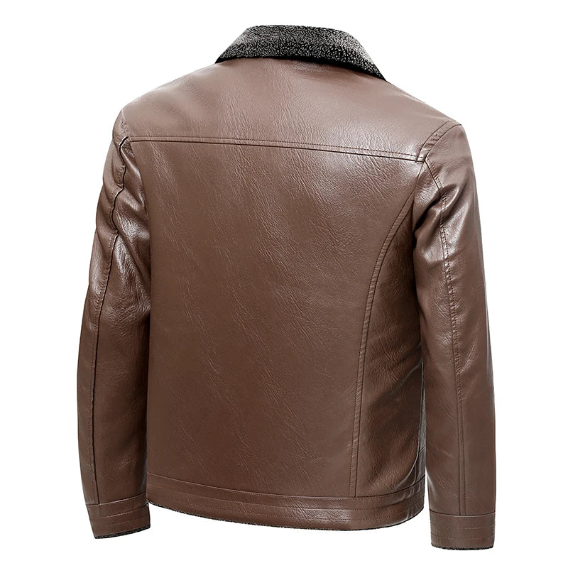 Long Coat Business Biker Clothes Size M-4XL Men Leather Jackets Autumn Winter Motorcycle Soft Sheepskin Faux Leather Jackets