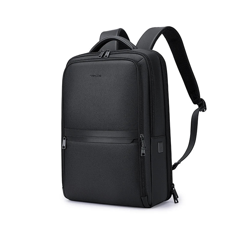 Leather laptop bag, large capacity student backpack, multifunctional and personalized leisure backpack
