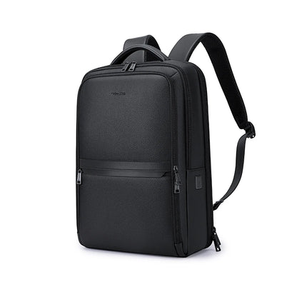 Leather laptop bag, large capacity student backpack, multifunctional and personalized leisure backpack