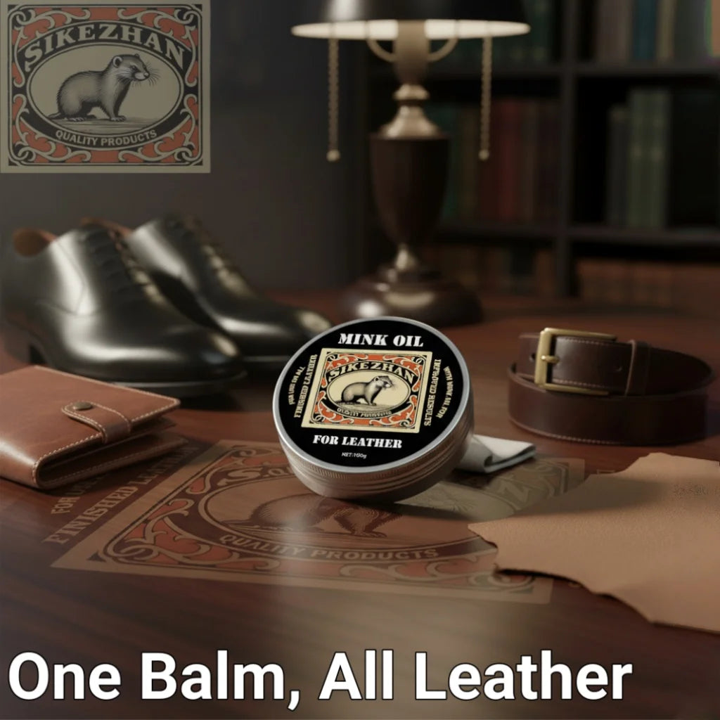 Mink Oil Leather Conditioner Balm for All Leather Products – Natural Odorless Care Cream for Shoes, Boots, Bags, Sofa