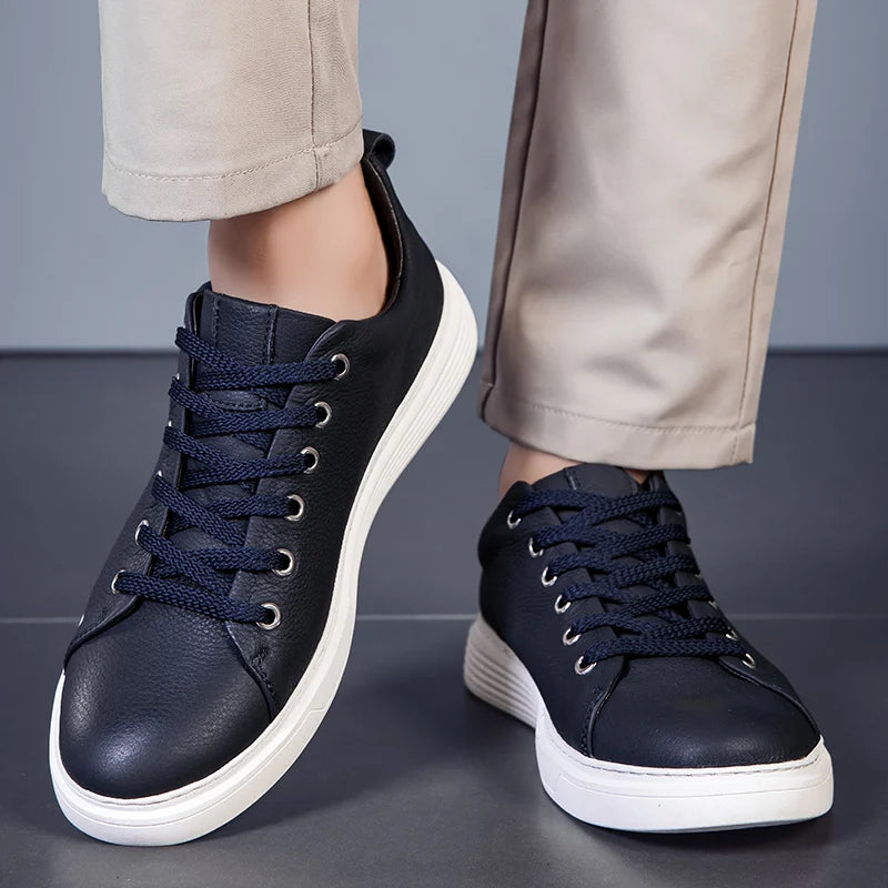 Genuine leather men's board shoes Classic minimalist design style Office and driving Daily Office Business Party Quality shoes