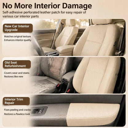 Perforated Breathable Faux Leather Self-Adhesive Leather Repair Sofa Patch Adhesive Tape Repair Car Seat Furniture Chair Repair