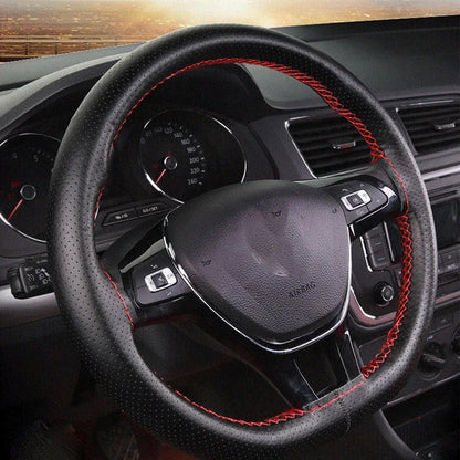 Car Steering Wheel Cover Needles And Braid Thread Artificial Leather Car Covers Suite 2 Color DIY Texture Soft Auto Accessories