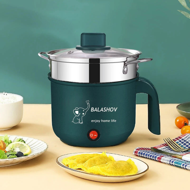 Mini Non-Stick Electric Cooker Kitchen 1-2 Person Double Layer Hot Pot Multifunction Steamer Electric Pot for Home EU Plug