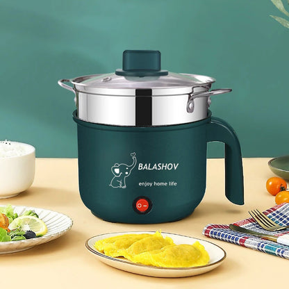 Mini Non-Stick Electric Cooker Kitchen 1-2 Person Double Layer Hot Pot Multifunction Steamer Electric Pot for Home EU Plug