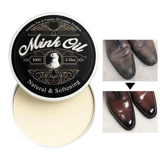 100g Cleaning Supplies Moisturizing Mink Oil For Leather Mink Oil Leather Conditioner All-Natural Paste For Shoes Clothing Bags