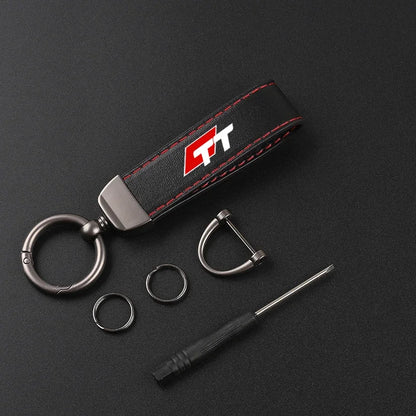 Car Leather Keychain Horseshoe Buckle Jewelry fo Audi TT MK2 8J 8N MK1 MK3 Accessories