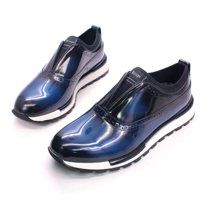 Men's Leather Shoes Comfortable Casual Men's Shoes Non-Slip Sole Glossy Sneakers Wedding High-End Occasion Dating Men's Shoes