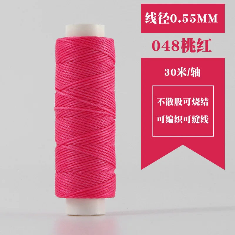0.55mm Leather Waxed Sewing Thread For Hand Stitching Leather Cord DIY Bracelet Jewelry Making Round Waxed Line