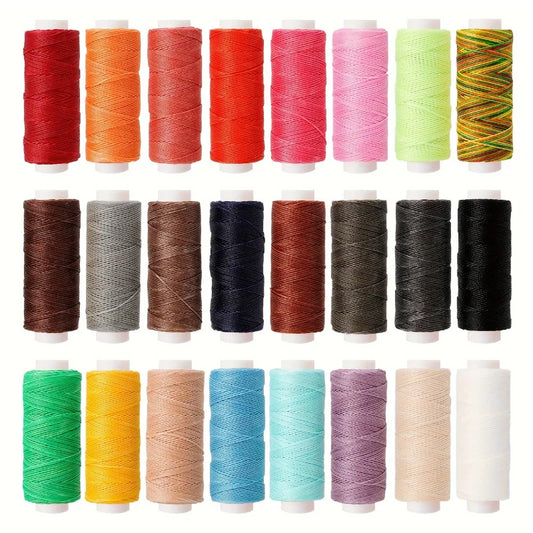 1pc Round Wax Thread 50 M 0.45mm Wax Rope Diy Handmade Material Leather Sewing Thread Polyester Wax Thread