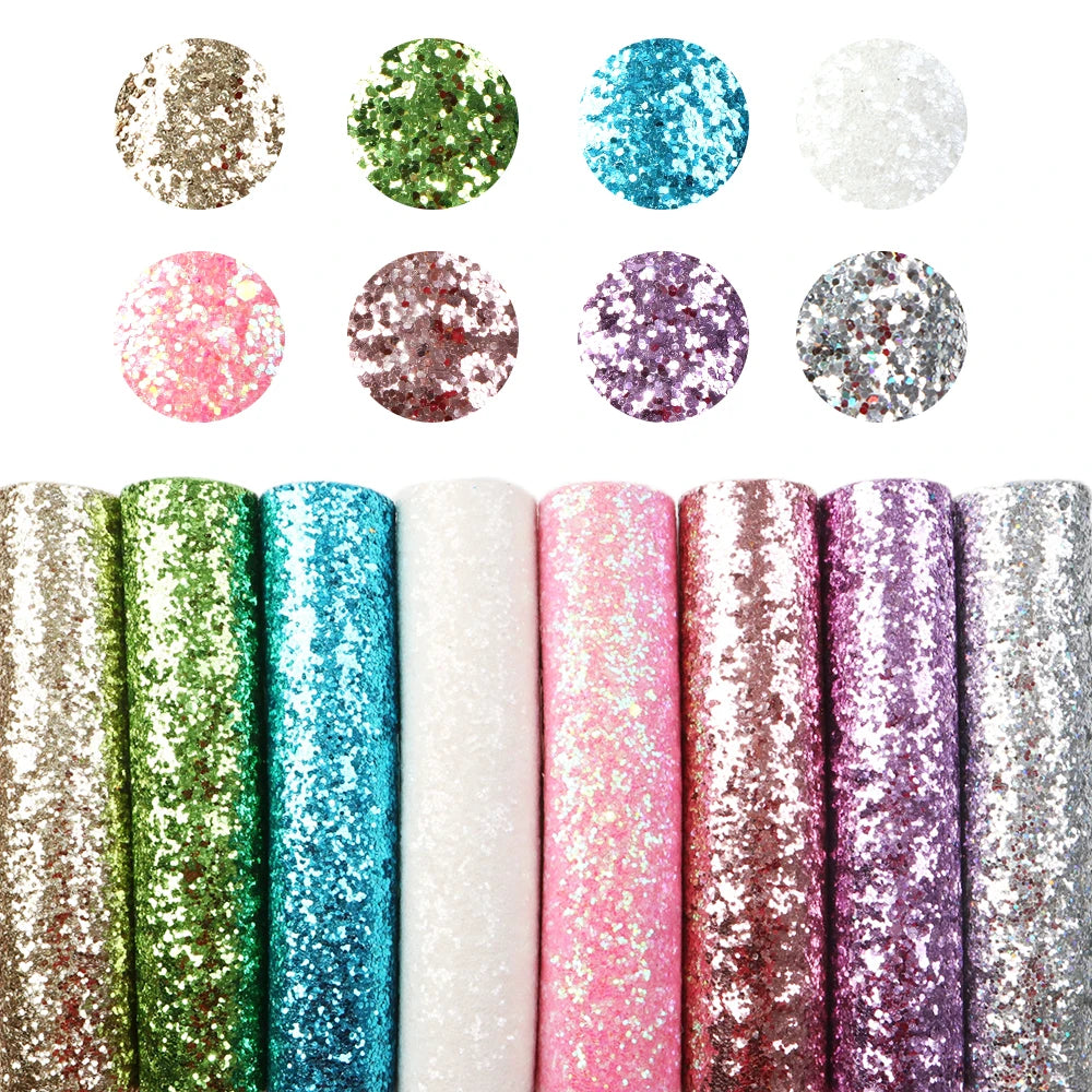 A5 Size Set Plain Glitter Lychee Synthetic Leather Patchwork Hair Bow Earrings Making Handbag Phone Case DIY,1Yc9938