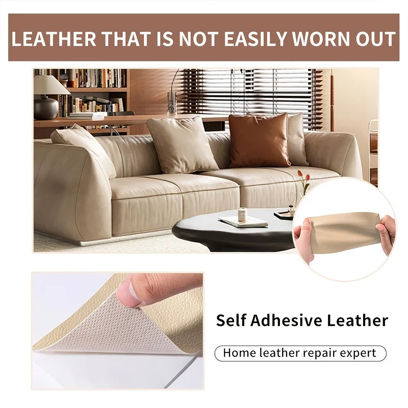 Self Adhesive Leather Repair Patch Soft Synthetic Leather Stickers Waterproof Wear-resistant DIY Sofa Car Seat Couch Furniture