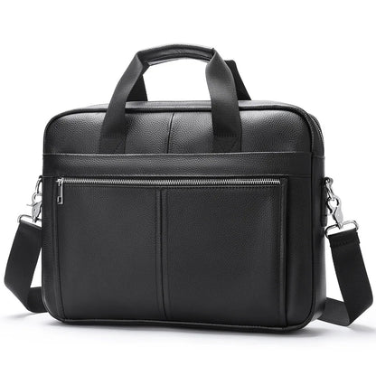 Men's Fashionable Genuine Leather Business Briefcase with Large Capacity151-inch laptop handbag made of top-grade cowhide
