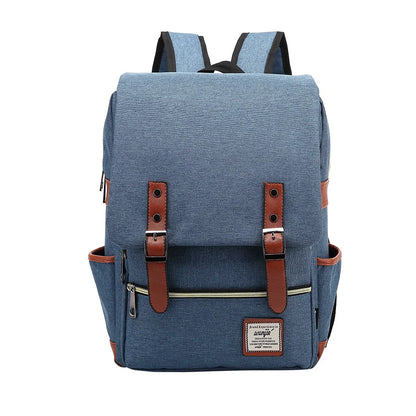 Fashion Vintage Laptop Backpack Women Canvas Bags MEN canvas Travel Leisure Backpacks Retro Casual Bag School Bags For Teenager#