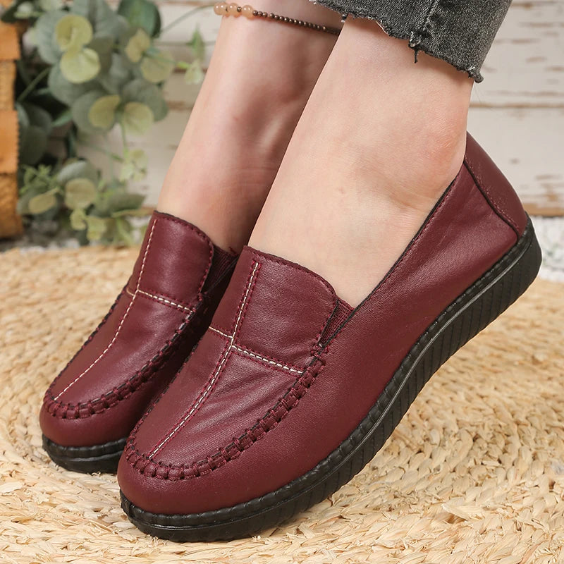 Women's loafers, women's flat shoes, lightweight mom shoes, women's casual shoes, durable artificial leather