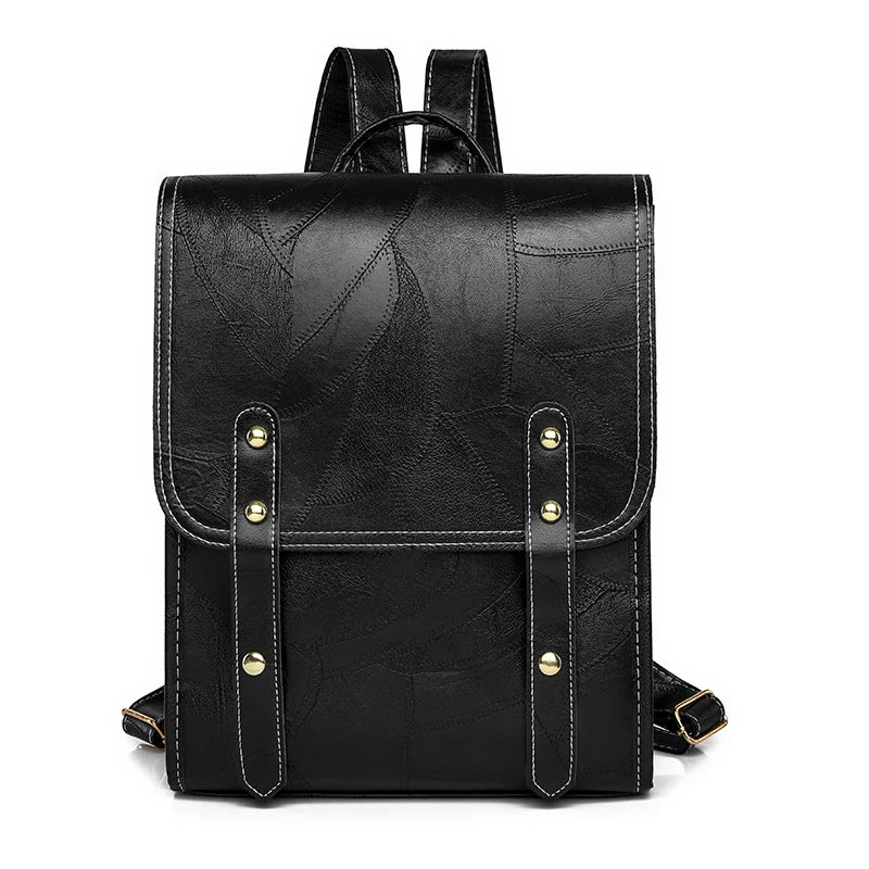 New PU leather Fashion Lady High Capacity Waterproof College Backpack Trendy Girls Laptop School Bags Cute Girl Travel Book Bag