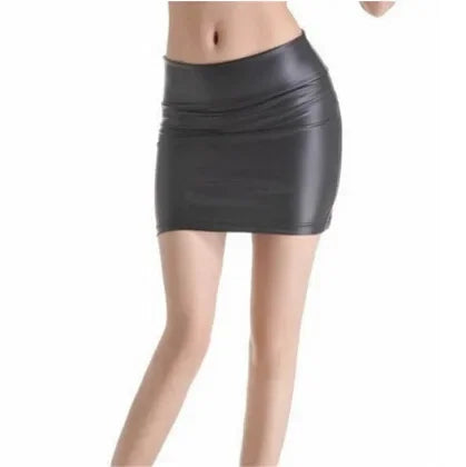 New Leather Skirt Women Fashion High Waist PU Leather Skinny Thicken Mini Hip Skirt Sexy  for Sex Women's Skirt