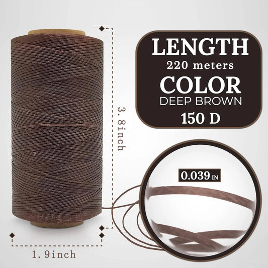 150D Leather Waxed Thread Cord 220 Meters 1mm High Quality Durable for DIY Handicraft Tool Hand Stitching Thread