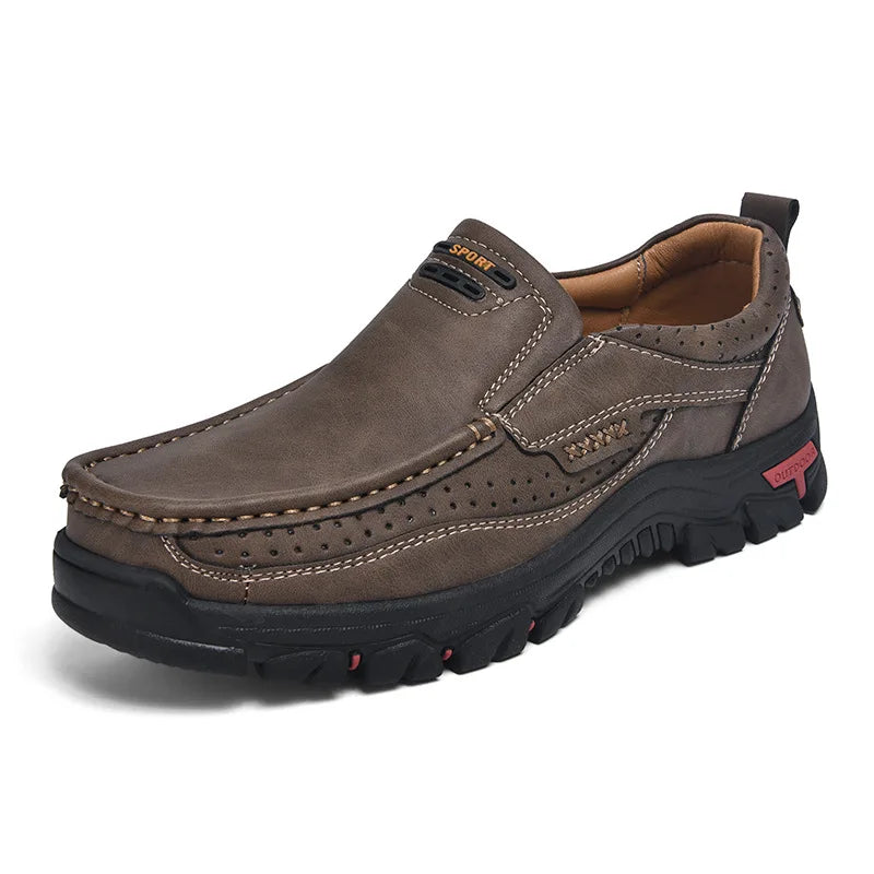 2025 Handmade Shoes Genuine Leather Casual Shoe for Men Flat Platform Walking  Outdoor Footwear Loafers Large Size 50
