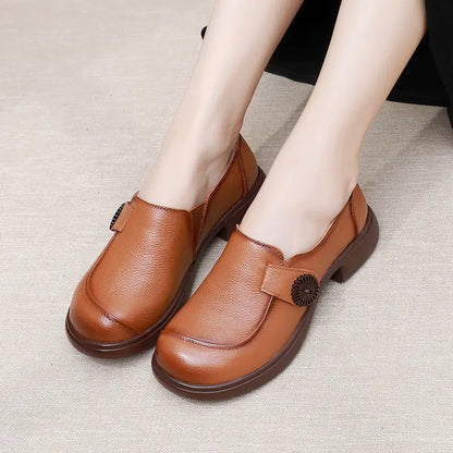 Genuine leather loafers women  comfortable gray shoes low heels luxury ladies court shoes slip on moccasins elegant dress flats