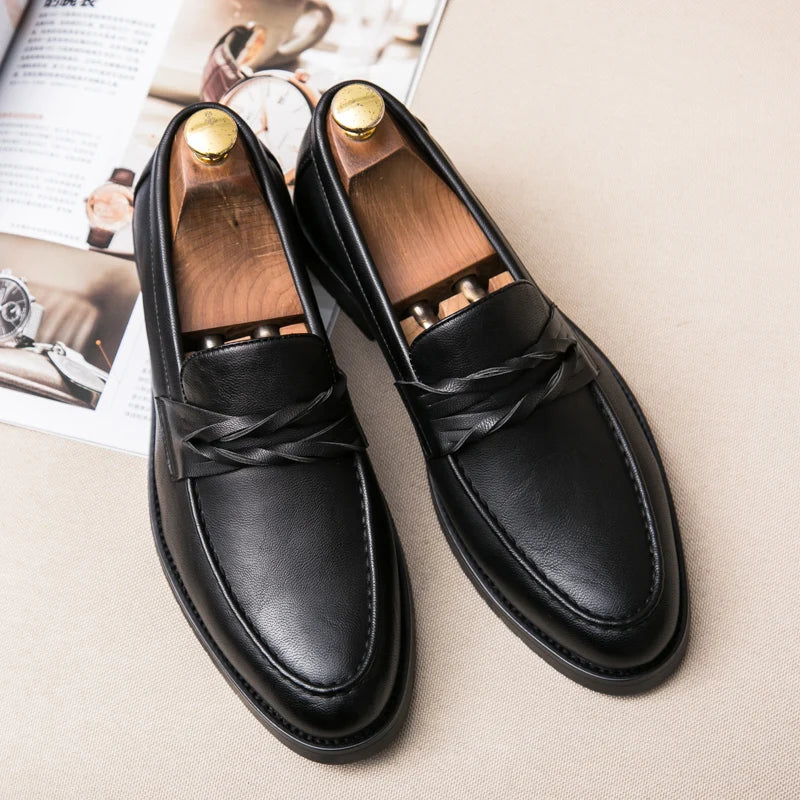 Men Casual Leather Shoes Dress Leather Loafers Men Classic Casual Business Shoes Trend Formal Party Social Leather Shoes Male