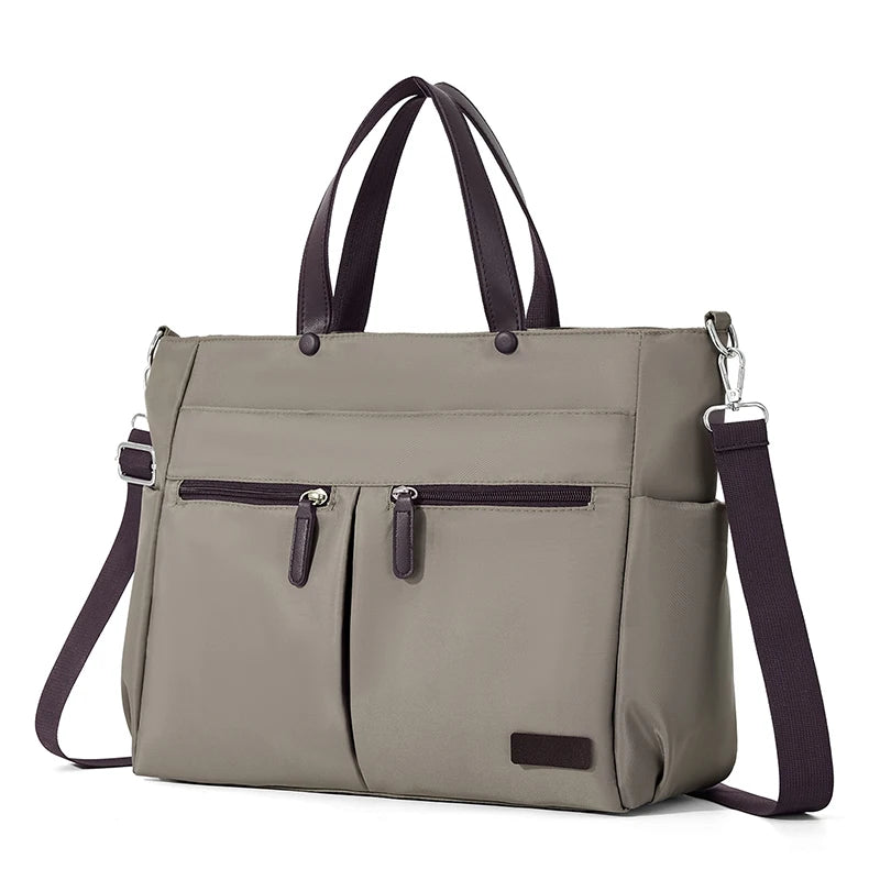 【 Laptop Bag 】 Nylon casual ladies' laptop bag, daily commuting briefcase, lightweight double main pocket single-shoulder bag