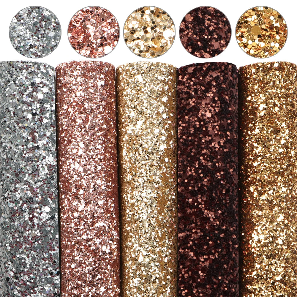 A5 Size Set Plain Glitter Lychee Synthetic Leather Patchwork Hair Bow Earrings Making Handbag Phone Case DIY,1Yc9938