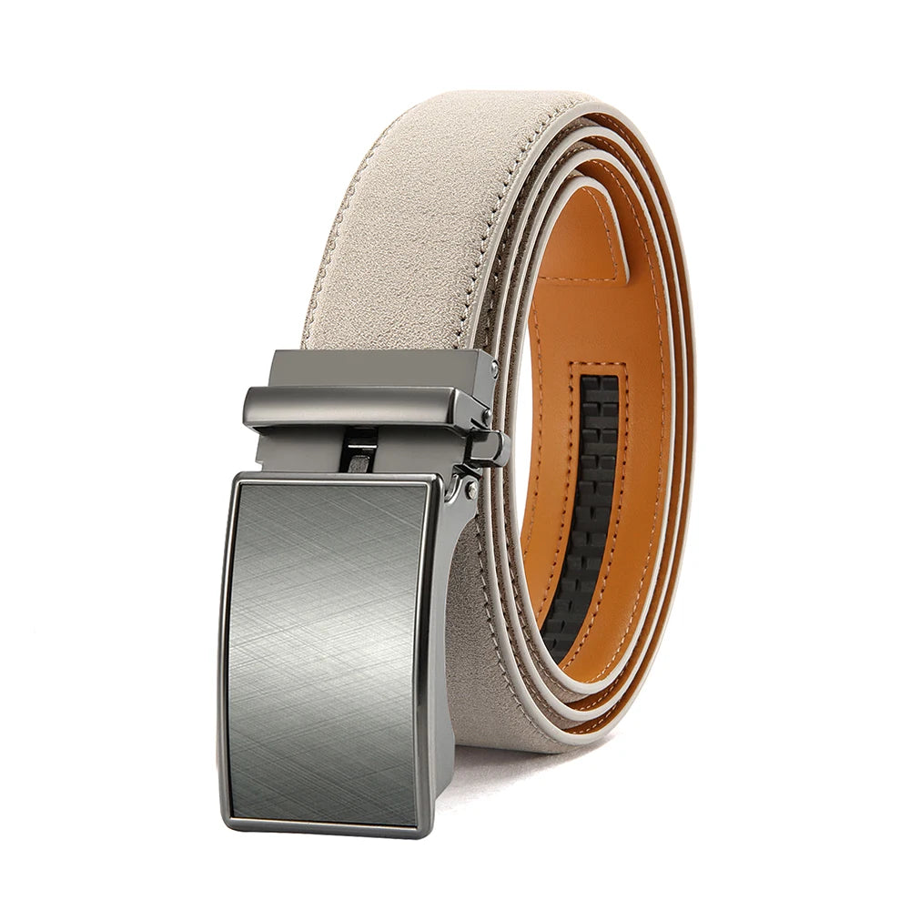 Leather belt men High Quality PU Leather Belts, Automatic Buckle Belt, Adjustable No Hole Belt Jeans Belt for Men