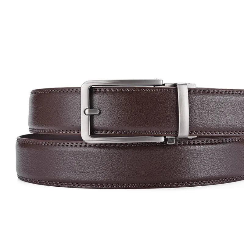 New Width 3.5cm Business Men's Belt Formal Real Leather Male Belt High Quality Metal Automatic Buckle Belt for Men Jeans Belt