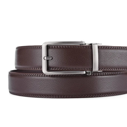 New Width 3.5cm Business Men's Belt Formal Real Leather Male Belt High Quality Metal Automatic Buckle Belt for Men Jeans Belt