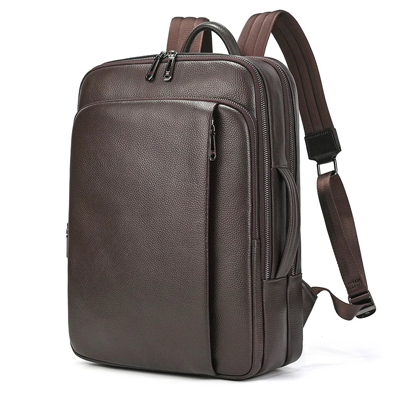 Luufan Business Leather Backpack For Men Male Genuine Leather Laptop Backpack 14 Inch Laptop School Bag School Bag Travel Bag
