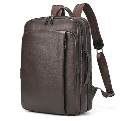 Luufan Business Leather Backpack For Men Male Genuine Leather Laptop Backpack 14 Inch Laptop School Bag School Bag Travel Bag