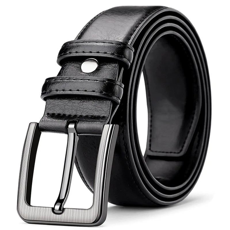2pcs High Quality PU Leather Men's Belt, Casual and Business Needle Buckle Belts, Masculine Design, Fashion Novelty Waistband