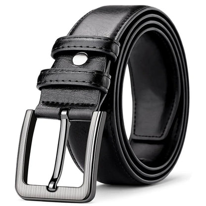 2pcs High Quality PU Leather Men's Belt, Casual and Business Needle Buckle Belts, Masculine Design, Fashion Novelty Waistband