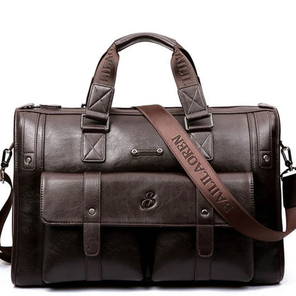 Men Leather Briefcase Large Capacity Business Handbag Messenger Bags Male Vintage Shoulder Bag Men's 14/15.6 Inch Laptop Bags